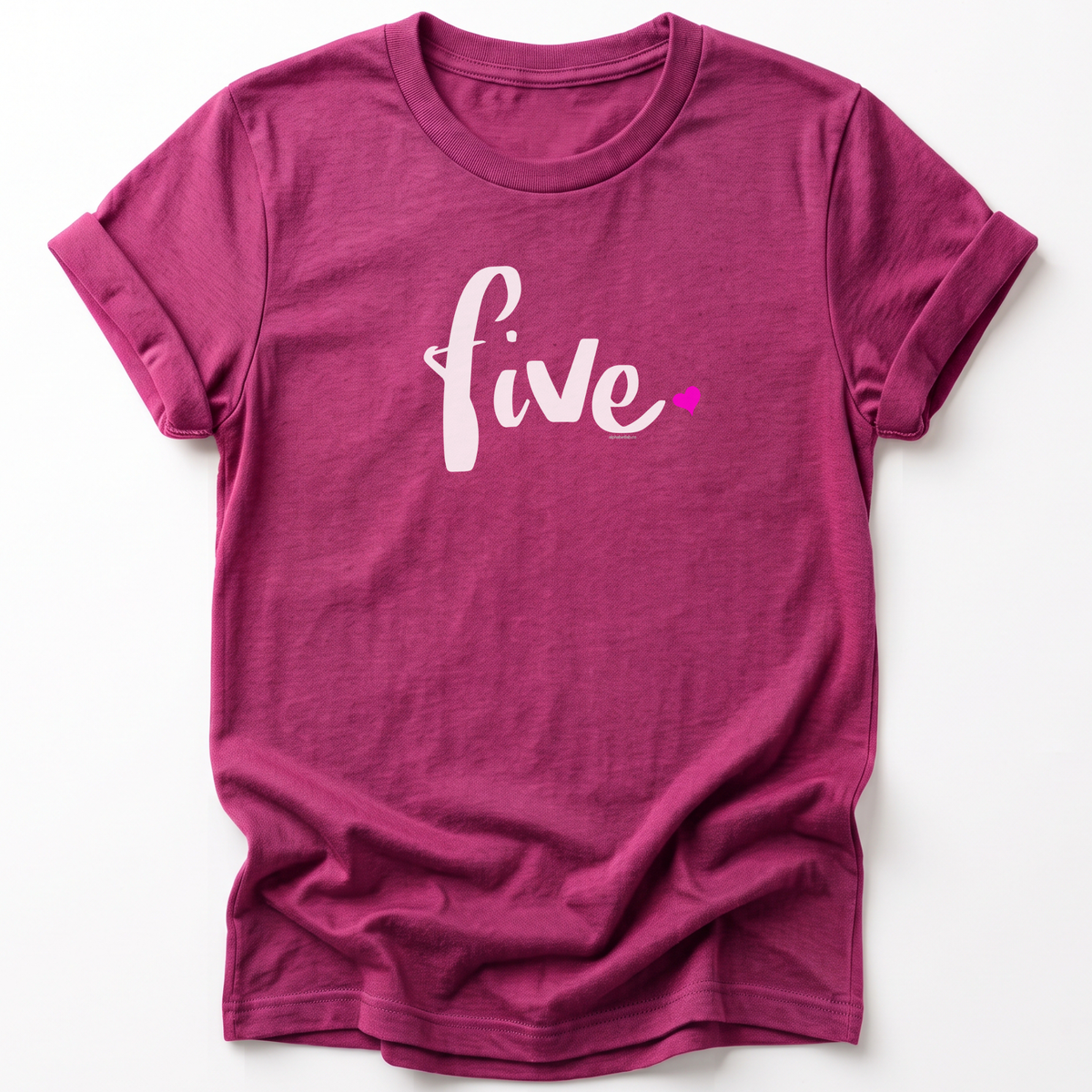 Girls 5th Birthday Shirt Five - Script