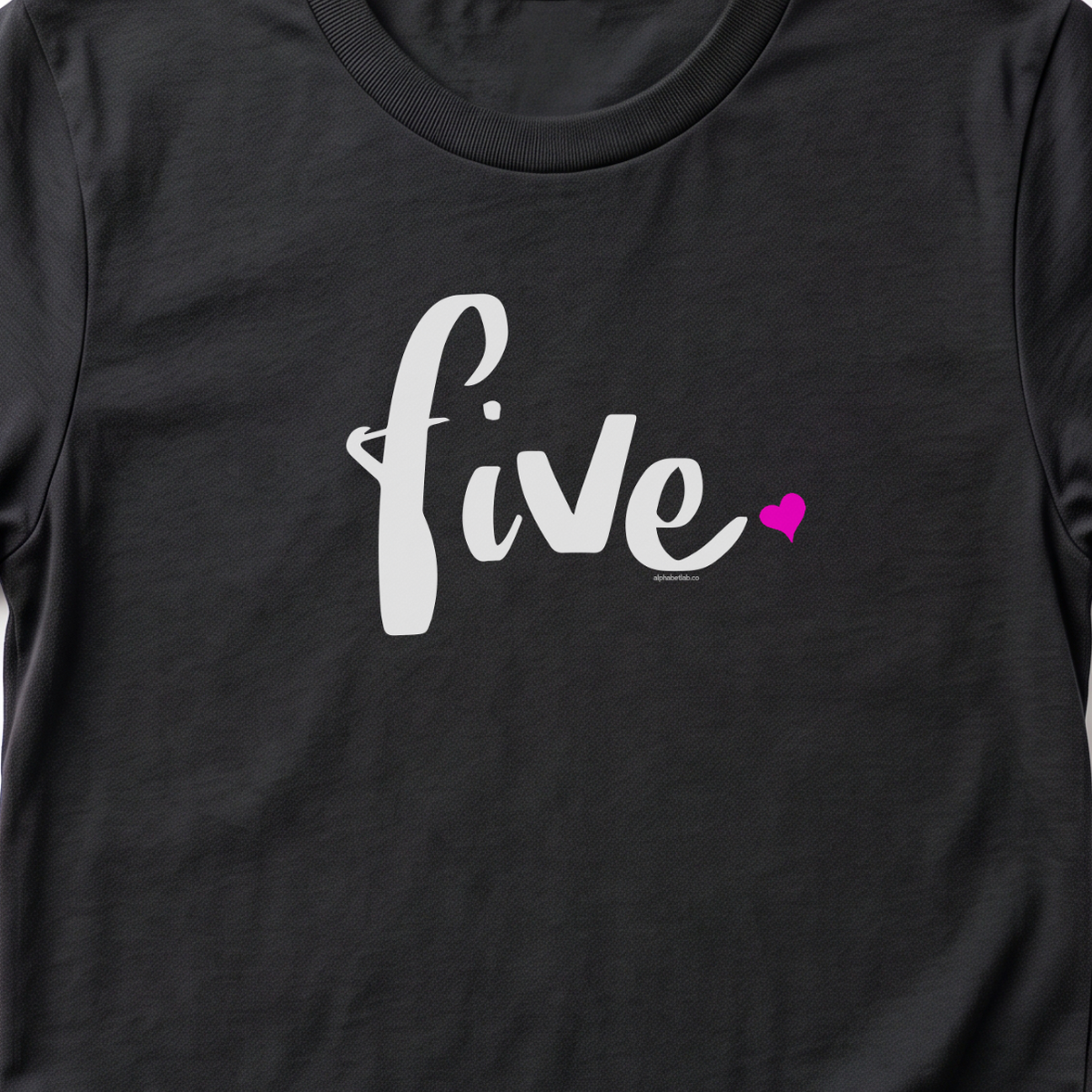 Girls 5th Birthday Shirt Five - Script