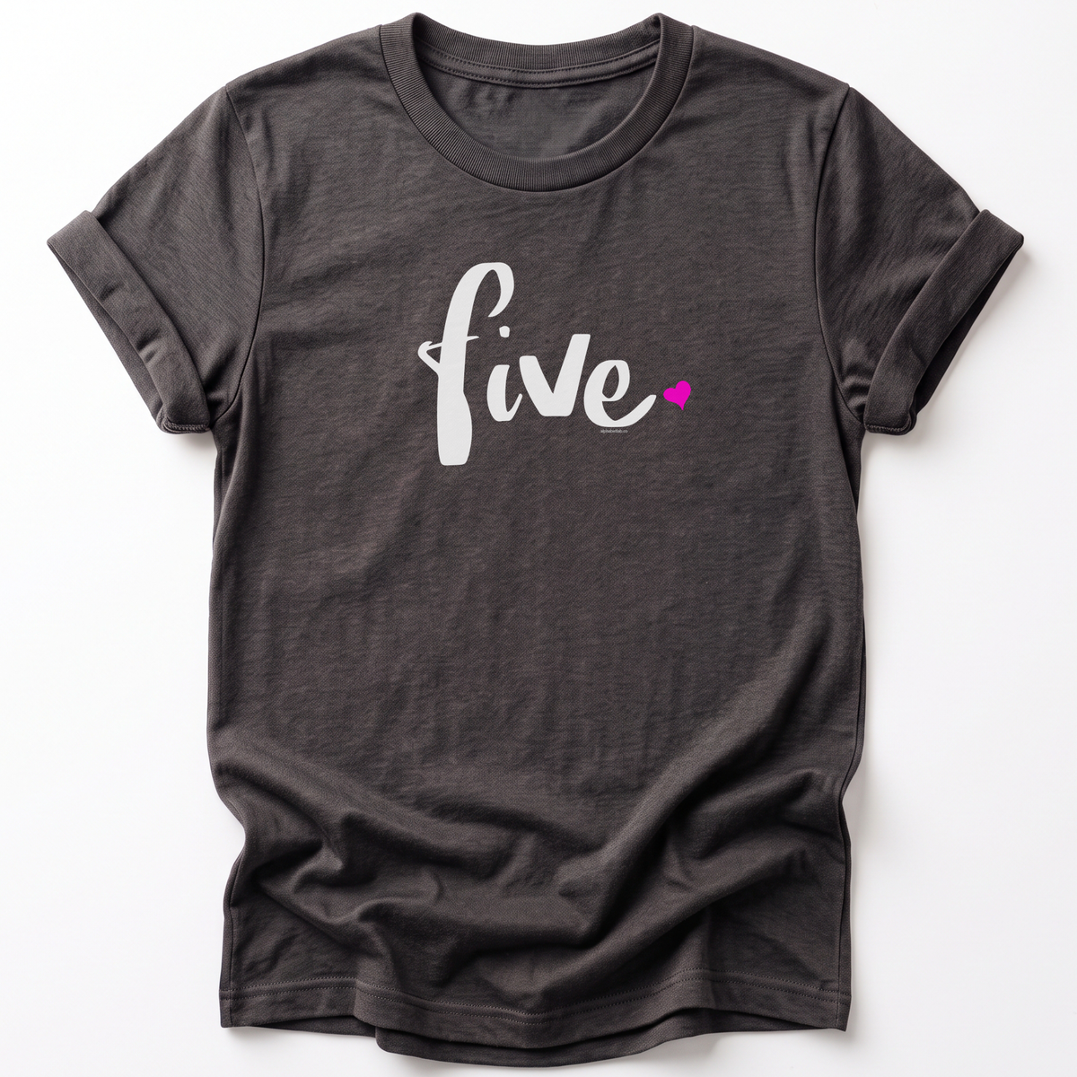 Girls 5th Birthday Shirt Five - Script