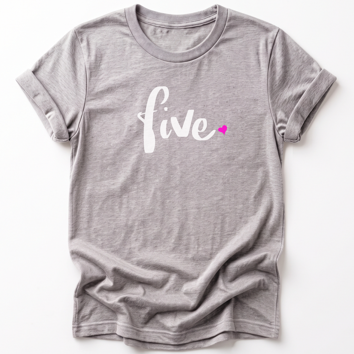 Girls 5th Birthday Shirt Five - Script