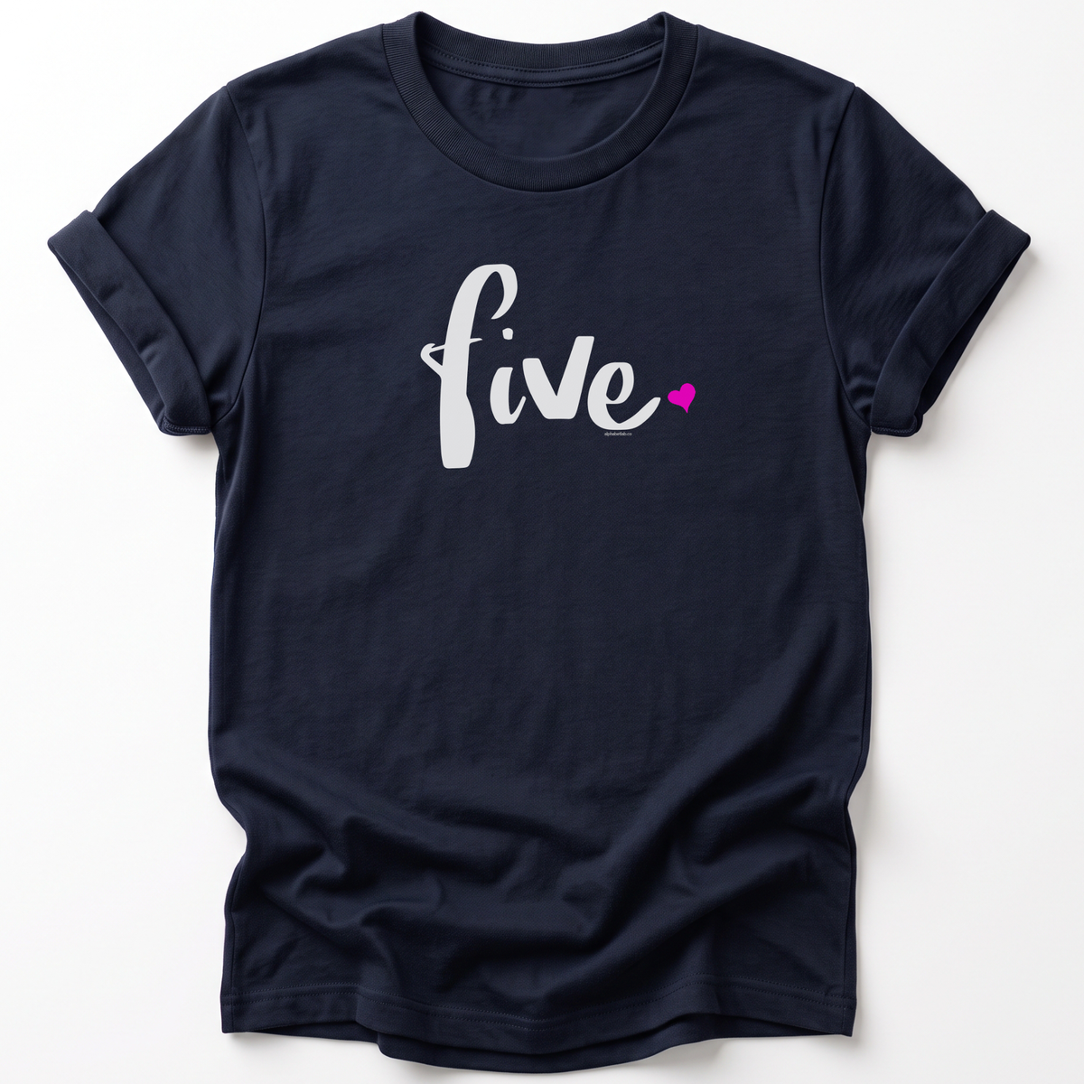 Girls 5th Birthday Shirt Five - Script