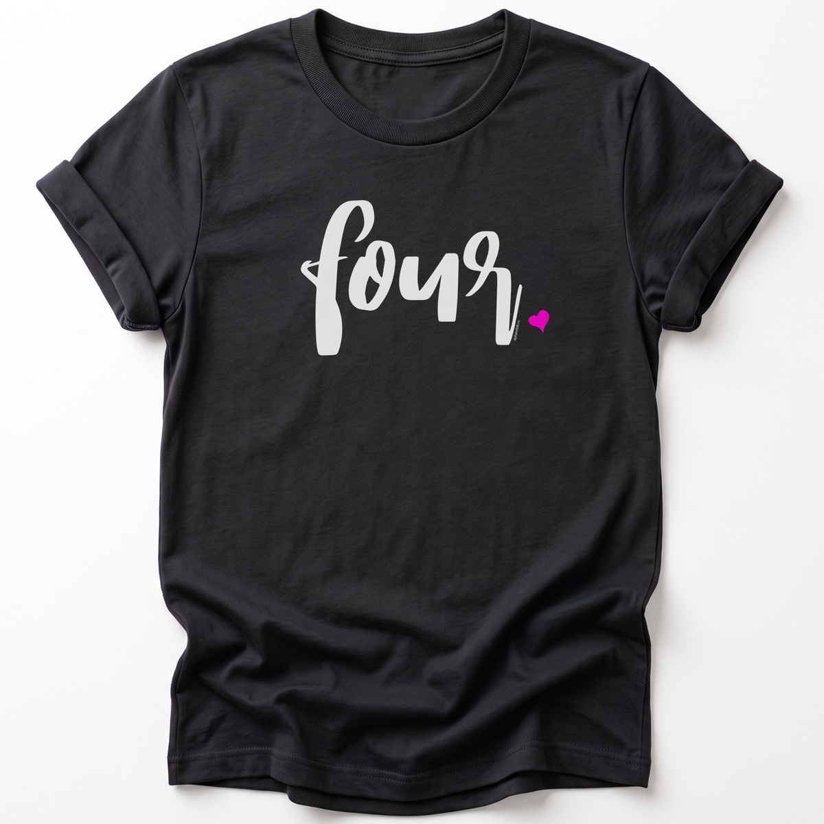 Girls 4th Birthday Shirt Four - Script