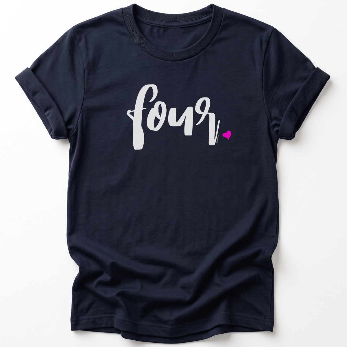 Girls 4th Birthday Shirt Four - Script