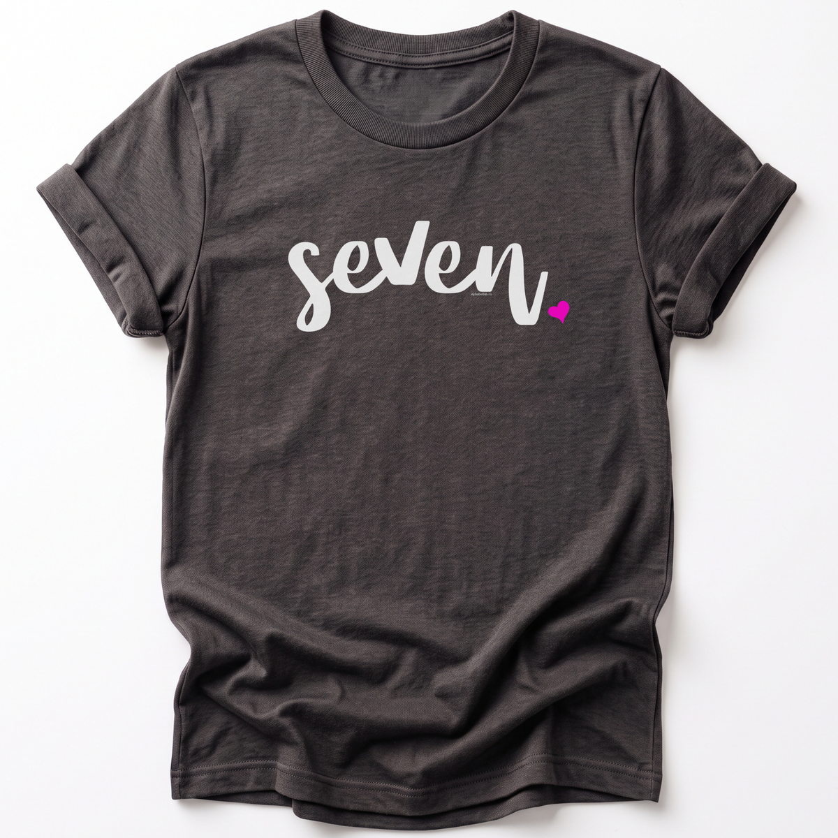 Girls 7th Birthday Shirt Seven - Script