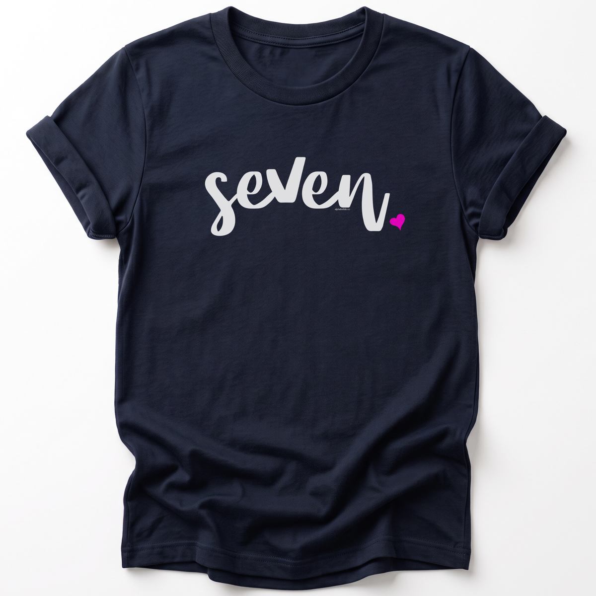 Girls 7th Birthday Shirt Seven - Script