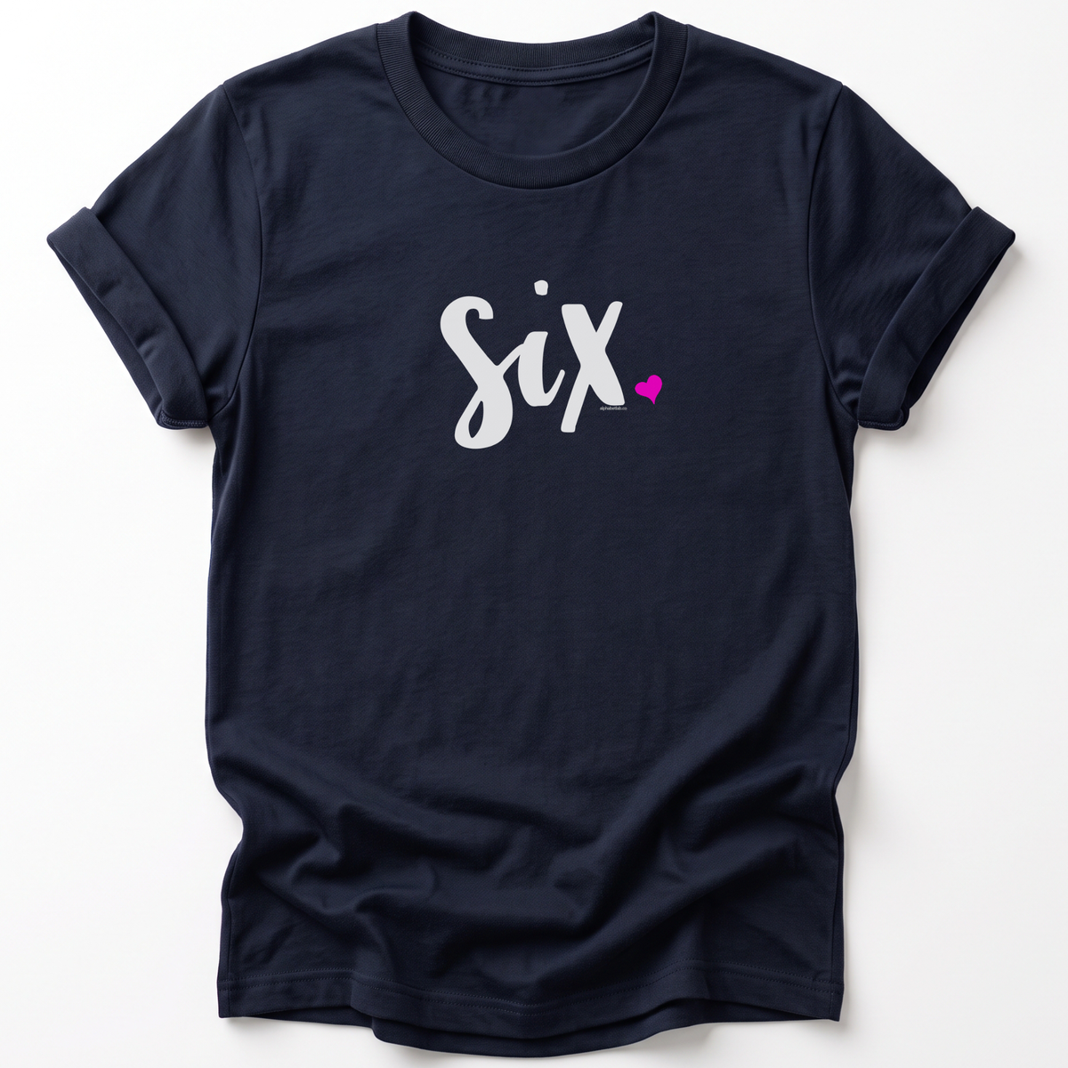 Girls 6th Birthday Shirt Six - Script