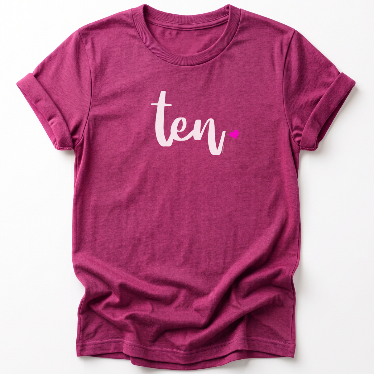 Girls 10th Birthday Shirt Ten - Script