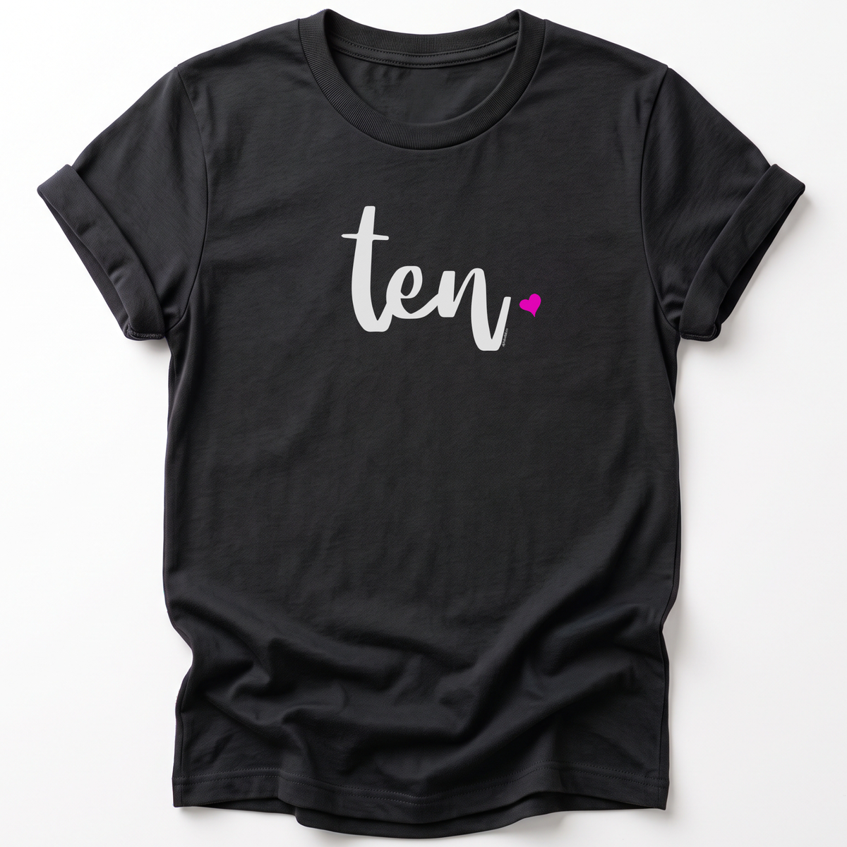 Girls 10th Birthday Shirt Ten - Script