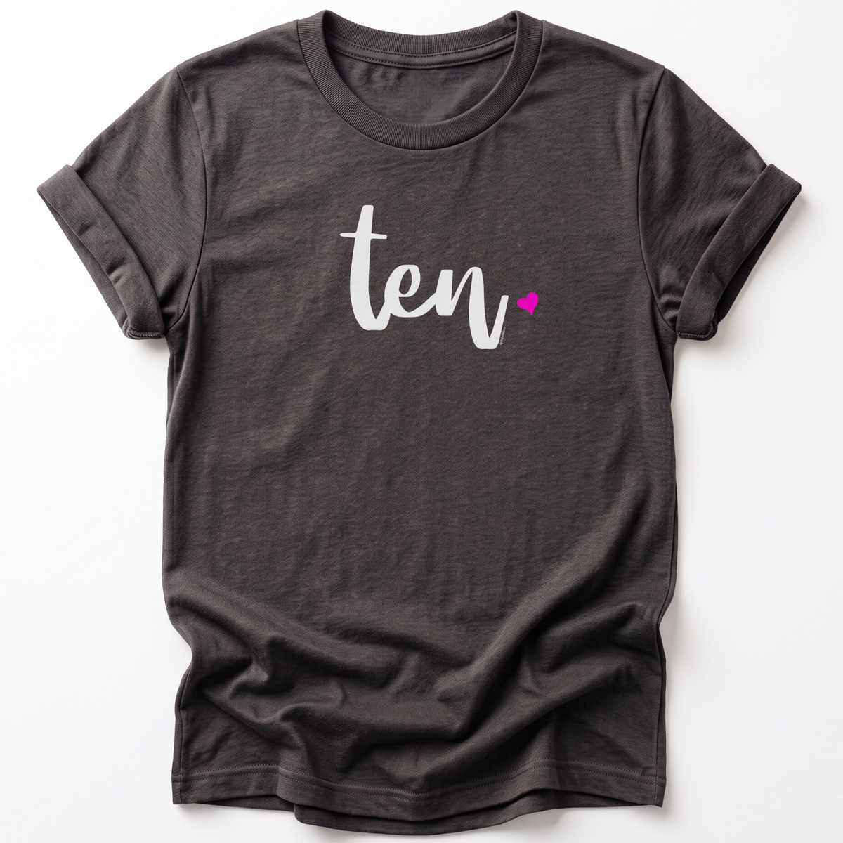 Girls 10th Birthday Shirt Ten - Script