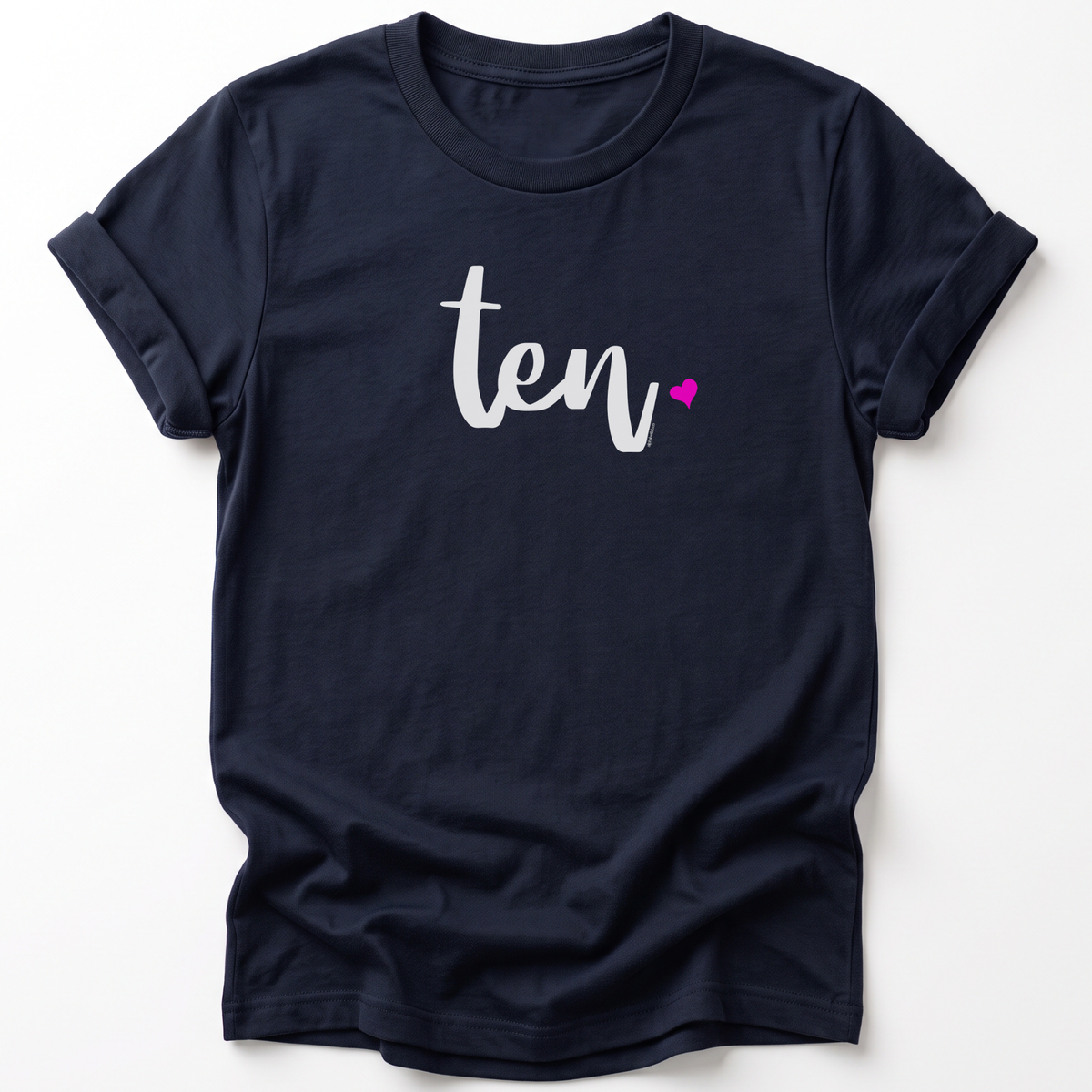 Girls 10th Birthday Shirt Ten - Script