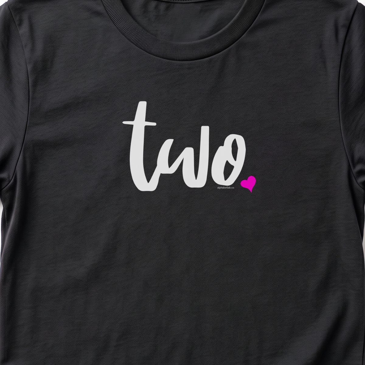 Girls 2nd Birthday Shirt Two - Script