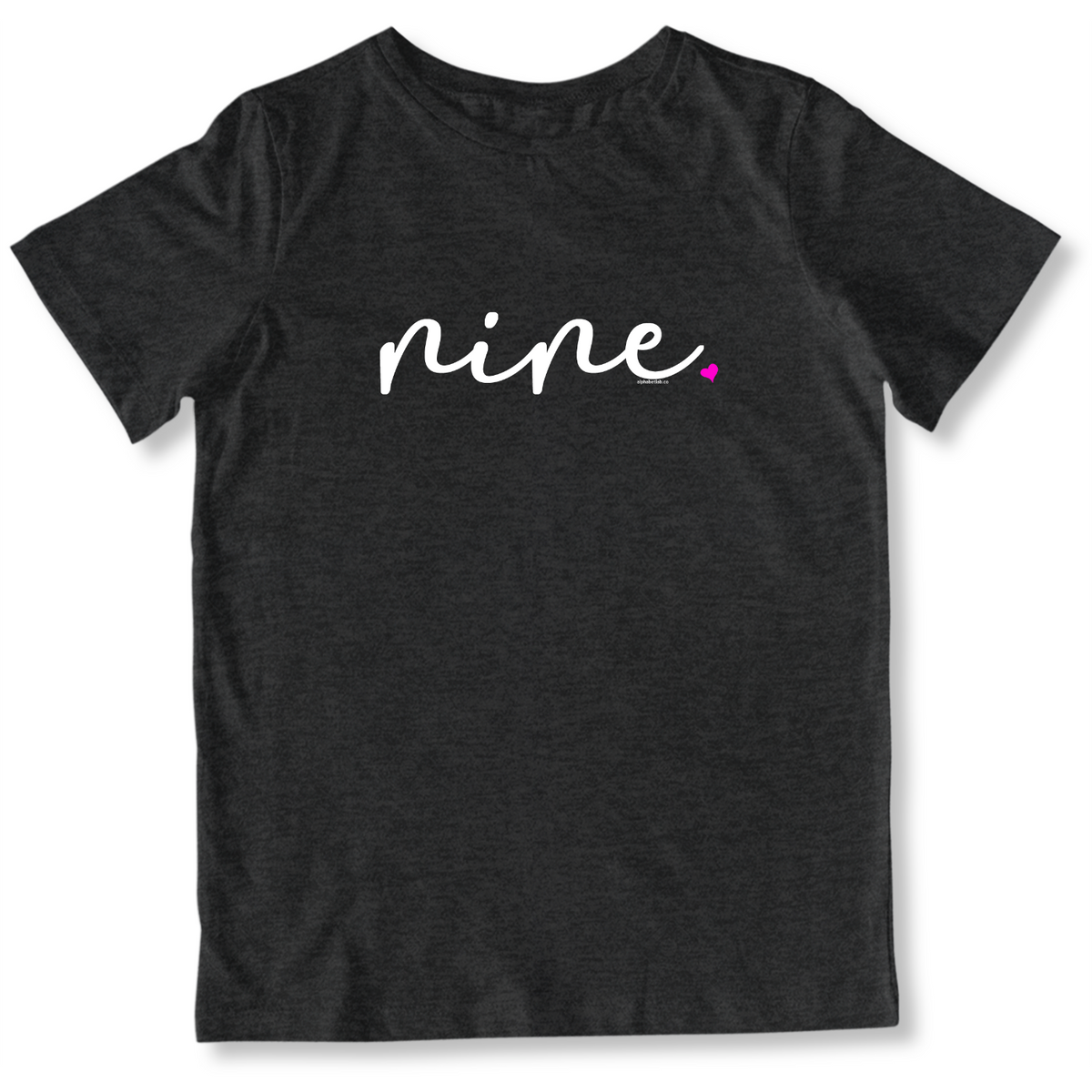 Girls 9th Birthday Shirt Nine - Fine Script