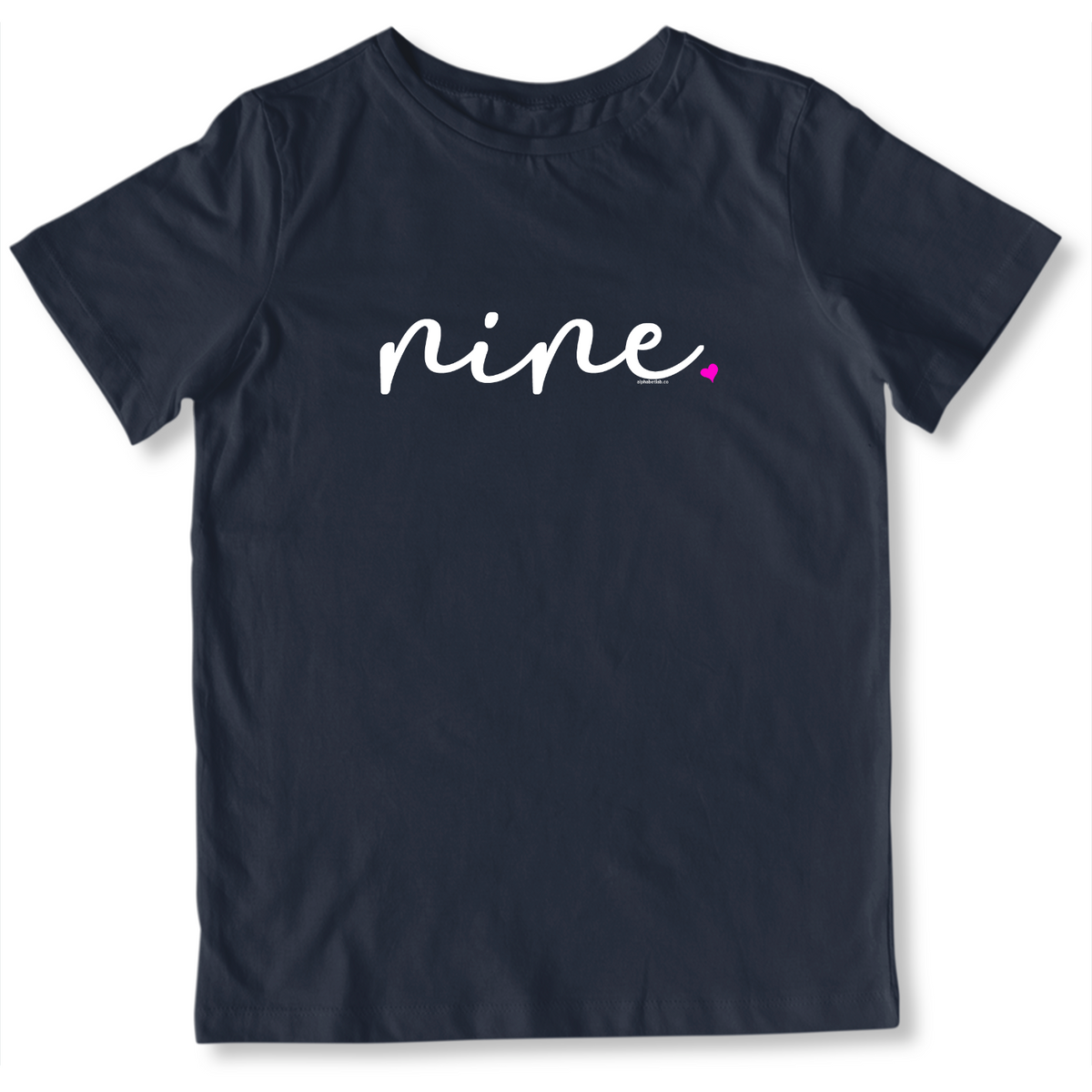 Girls 9th Birthday Shirt Nine - Fine Script