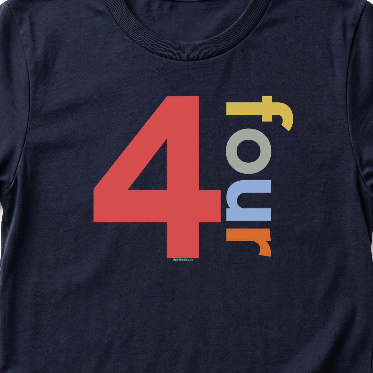 Boys 4th Birthday Shirt Four - Number