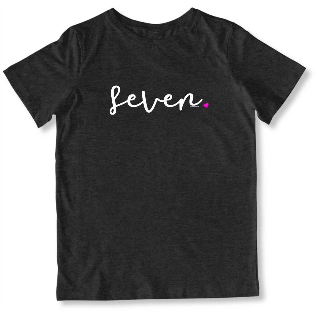 Girls 7th Birthday Shirt Seven - Fine Script