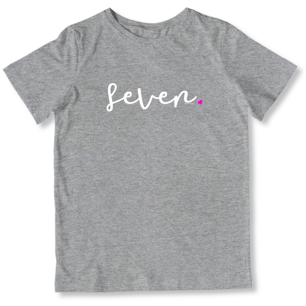 Girls 7th Birthday Shirt Seven - Fine Script