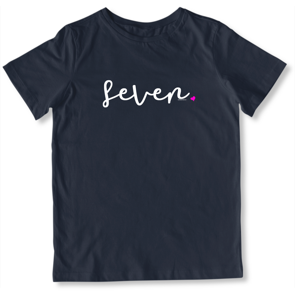 Girls 7th Birthday Shirt Seven - Fine Script