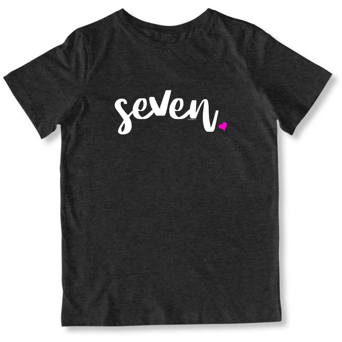 Girls 7th Birthday Shirt Seven - Script