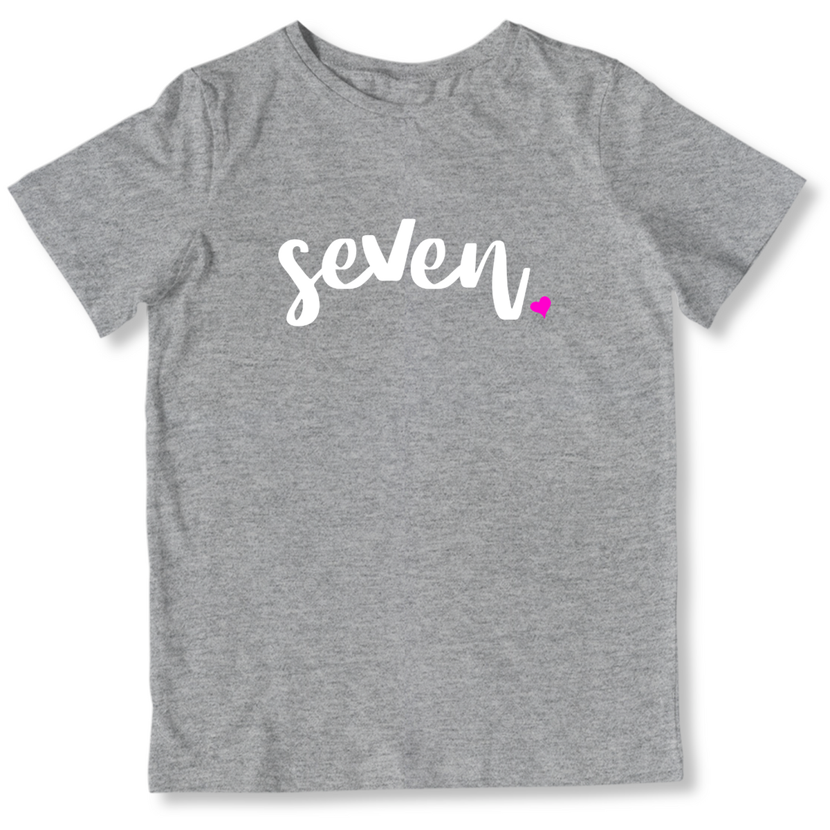 Girls 7th Birthday Shirt Seven - Script