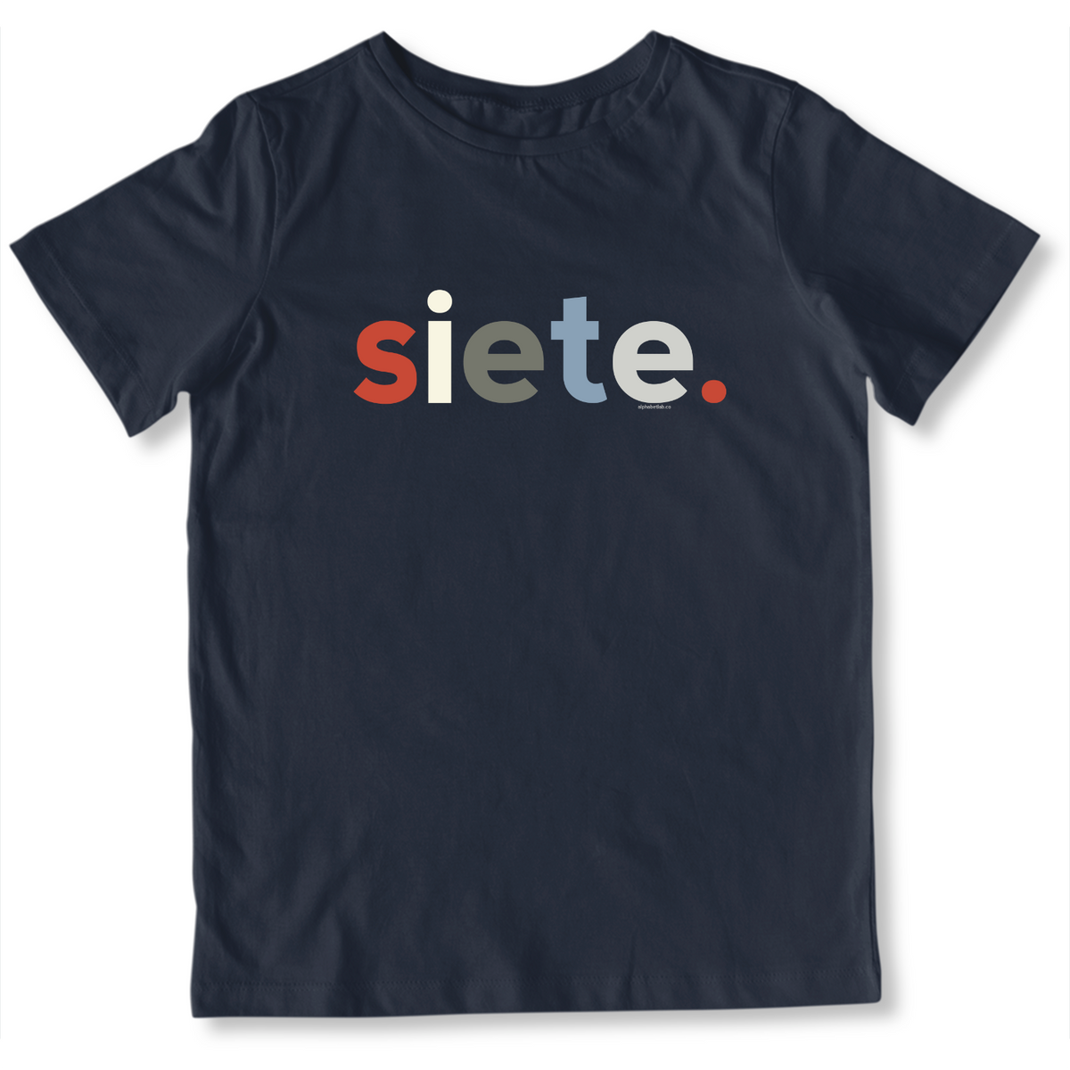 Boys 7th Birthday Shirt Siete Spanish – Alternate