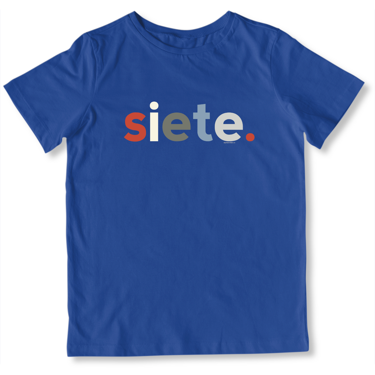 Boys 7th Birthday Shirt Siete Spanish – Alternate