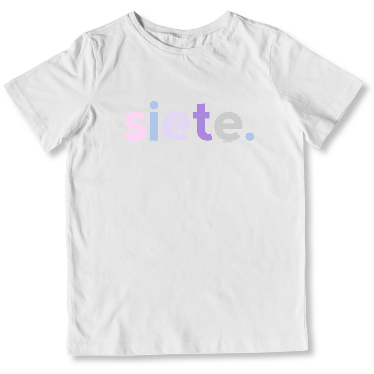 Girls 7th Birthday Shirt Siete Spanish – Original