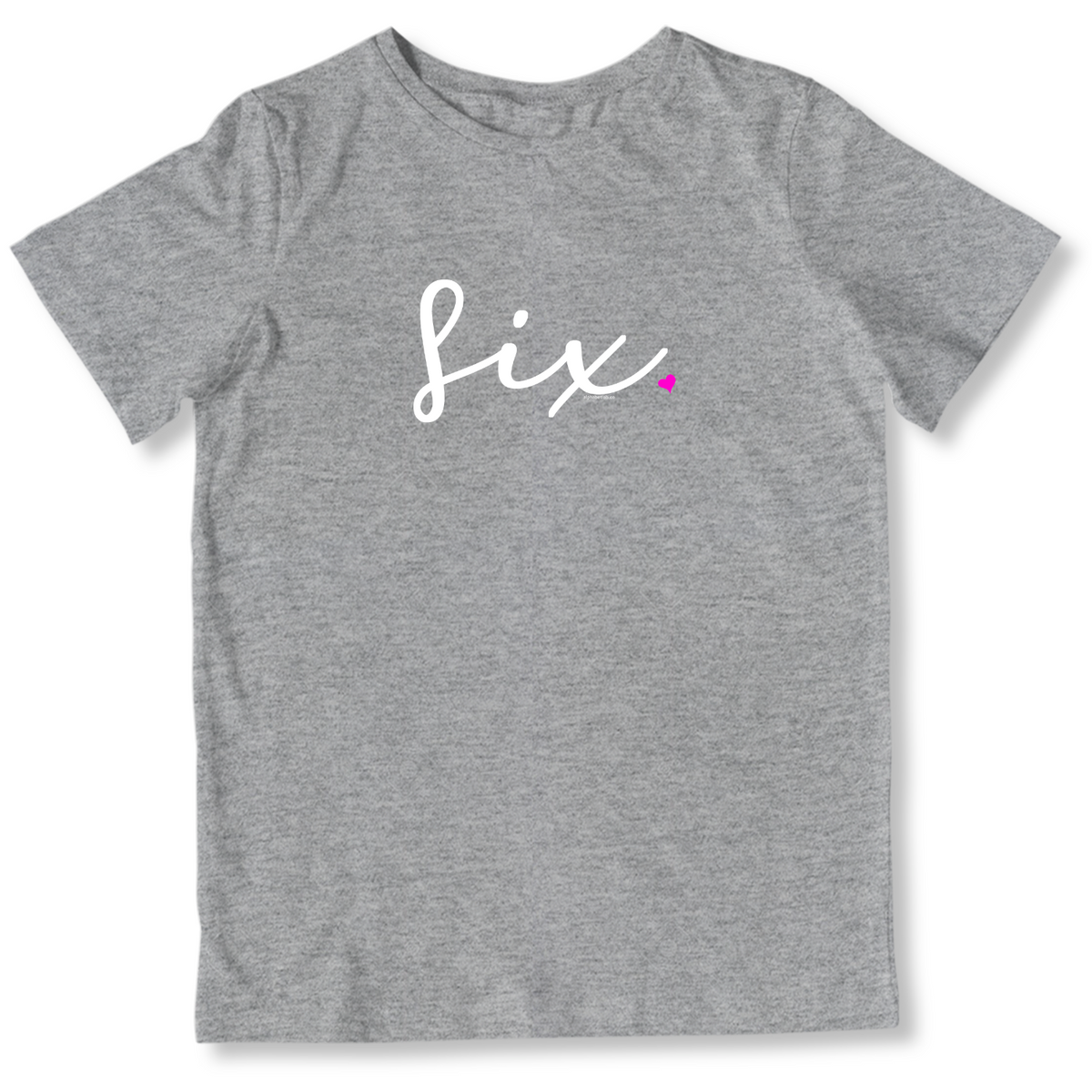 Girls 6th Birthday Shirt Six - Fine Script
