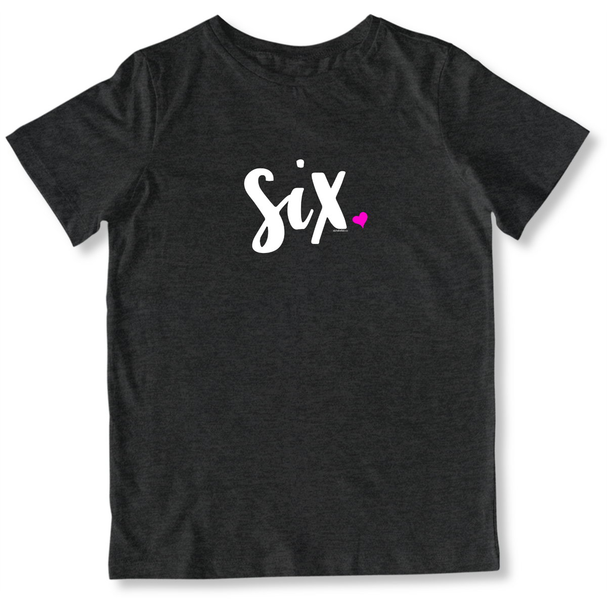 Girls 6th Birthday Shirt Six - Script