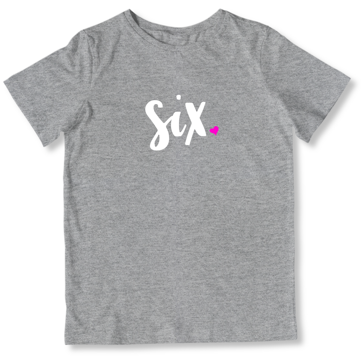 Girls 6th Birthday Shirt Six - Script