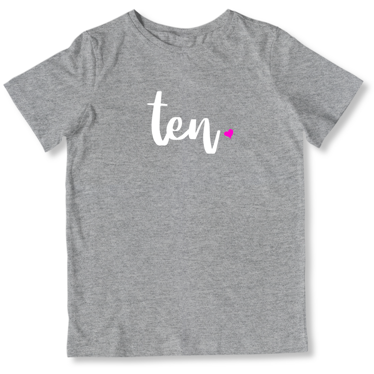 Girls 10th Birthday Shirt Ten - Script
