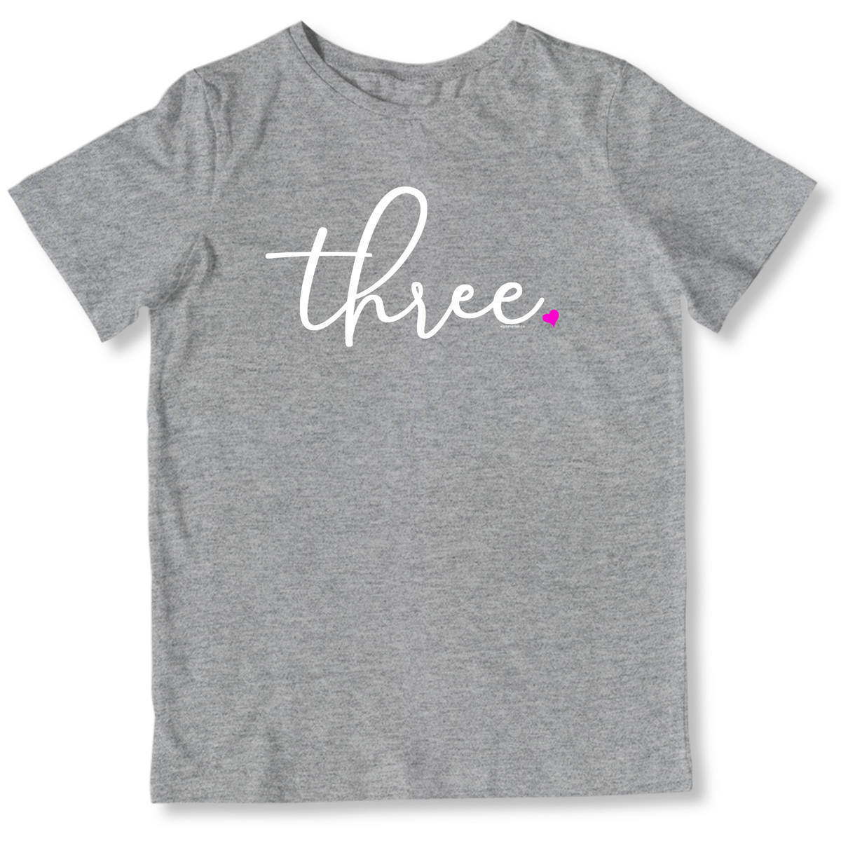 Girls 3rd Birthday Shirt Three - Fine Script