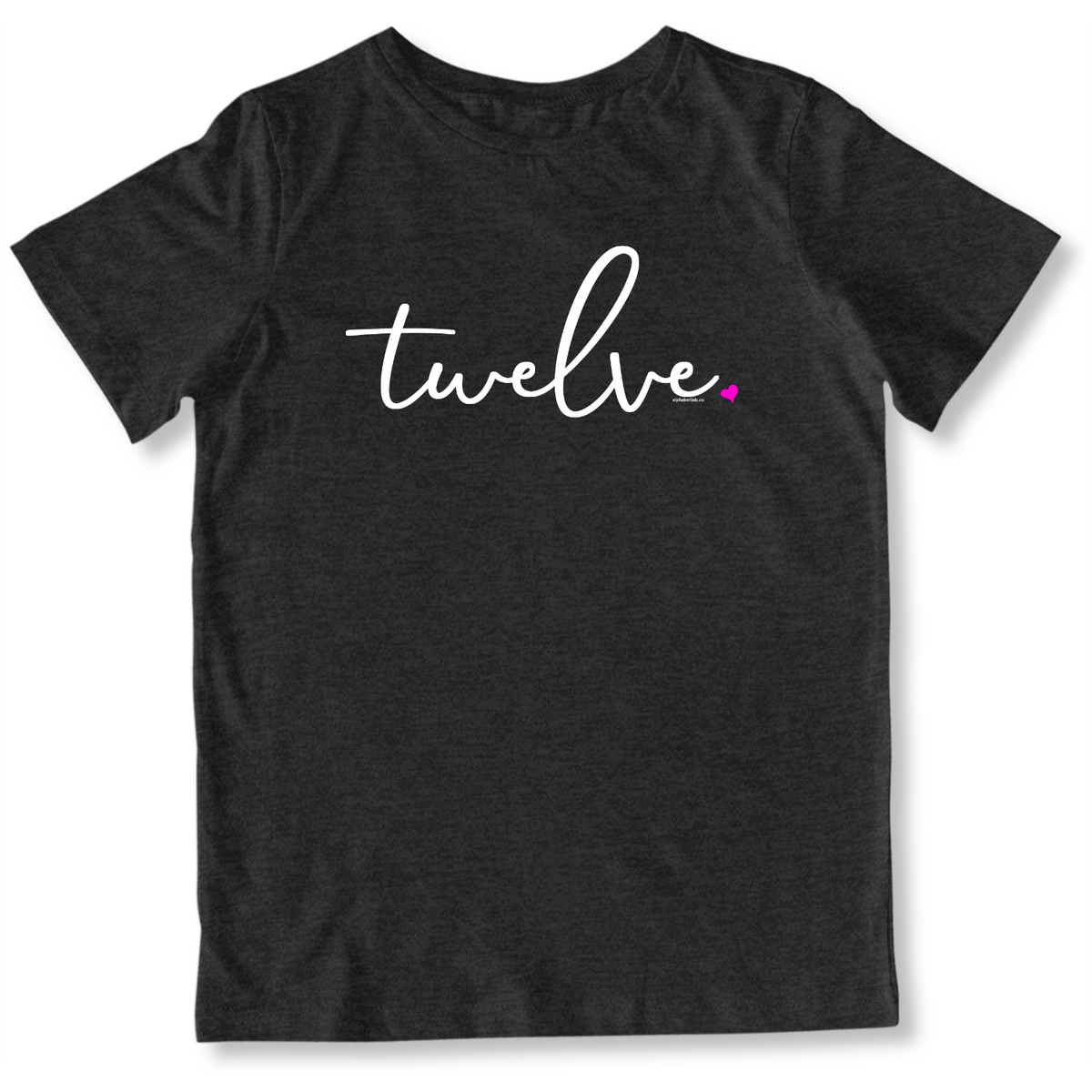 Girls 12th Birthday Shirt Twelve - Fine Script