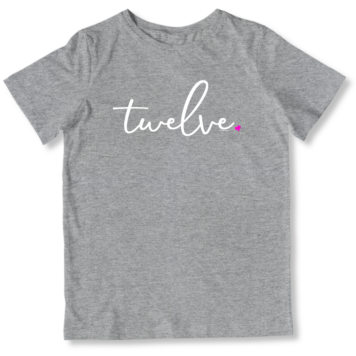 Girls 12th Birthday Shirt Twelve - Fine Script