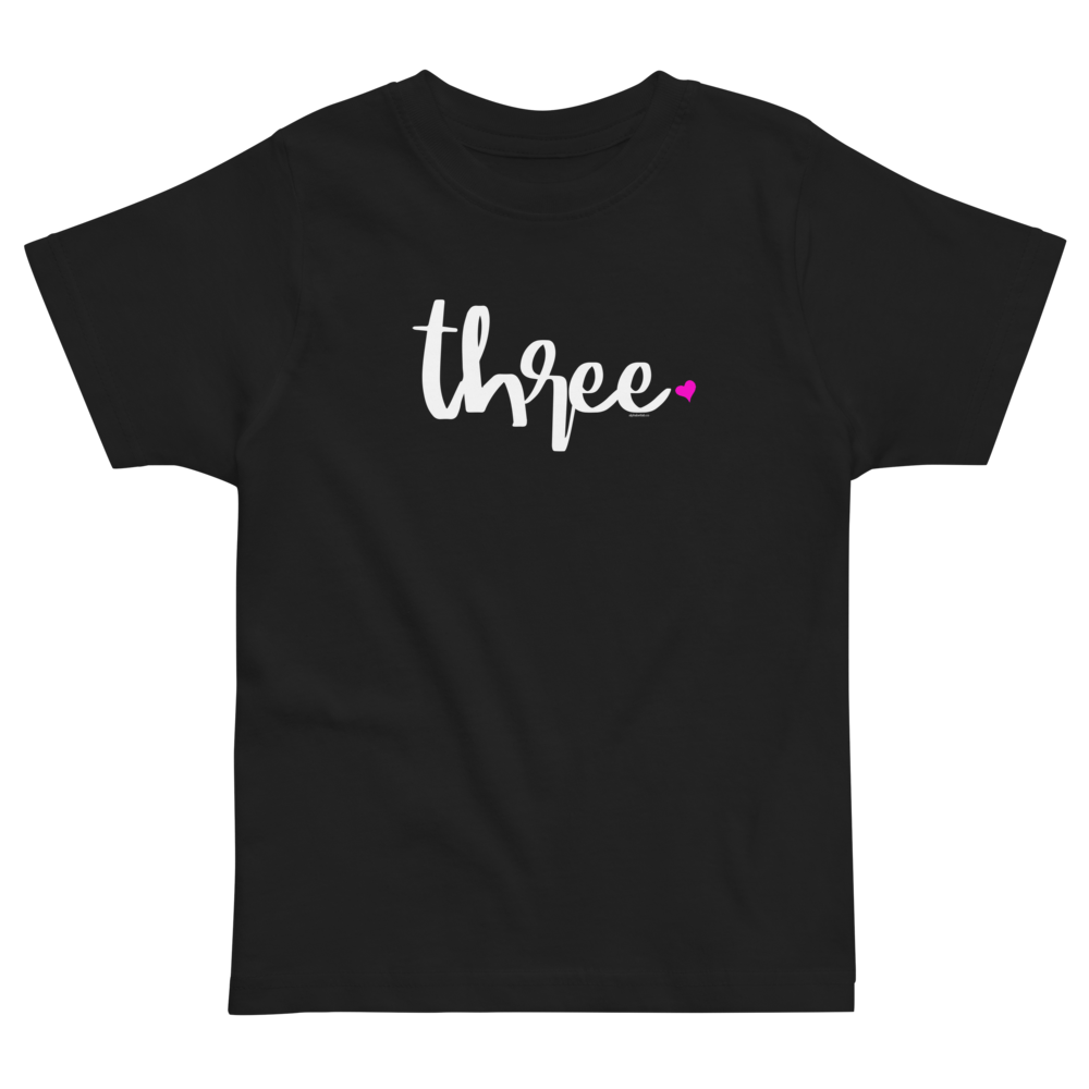 Girls 3rd Birthday Shirt Three - Script