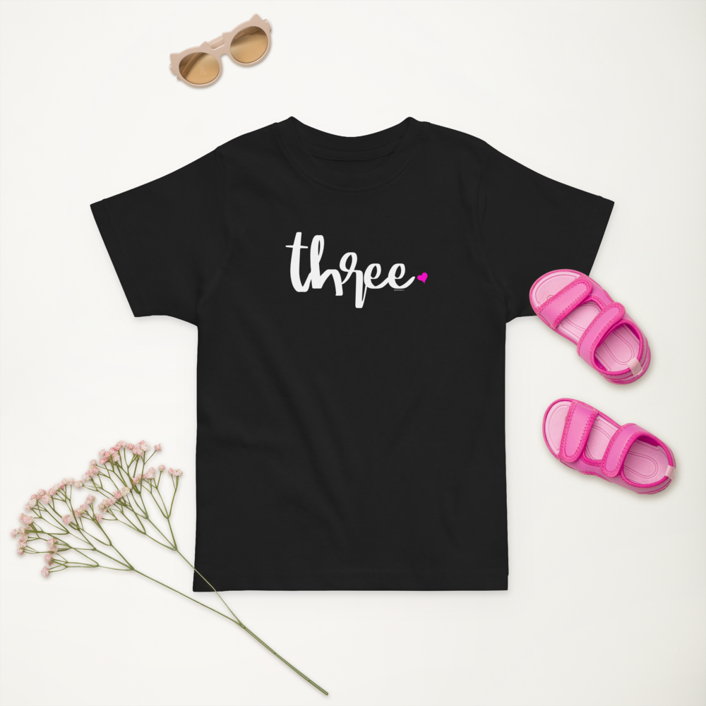 Girls 3rd Birthday Shirt Three - Script
