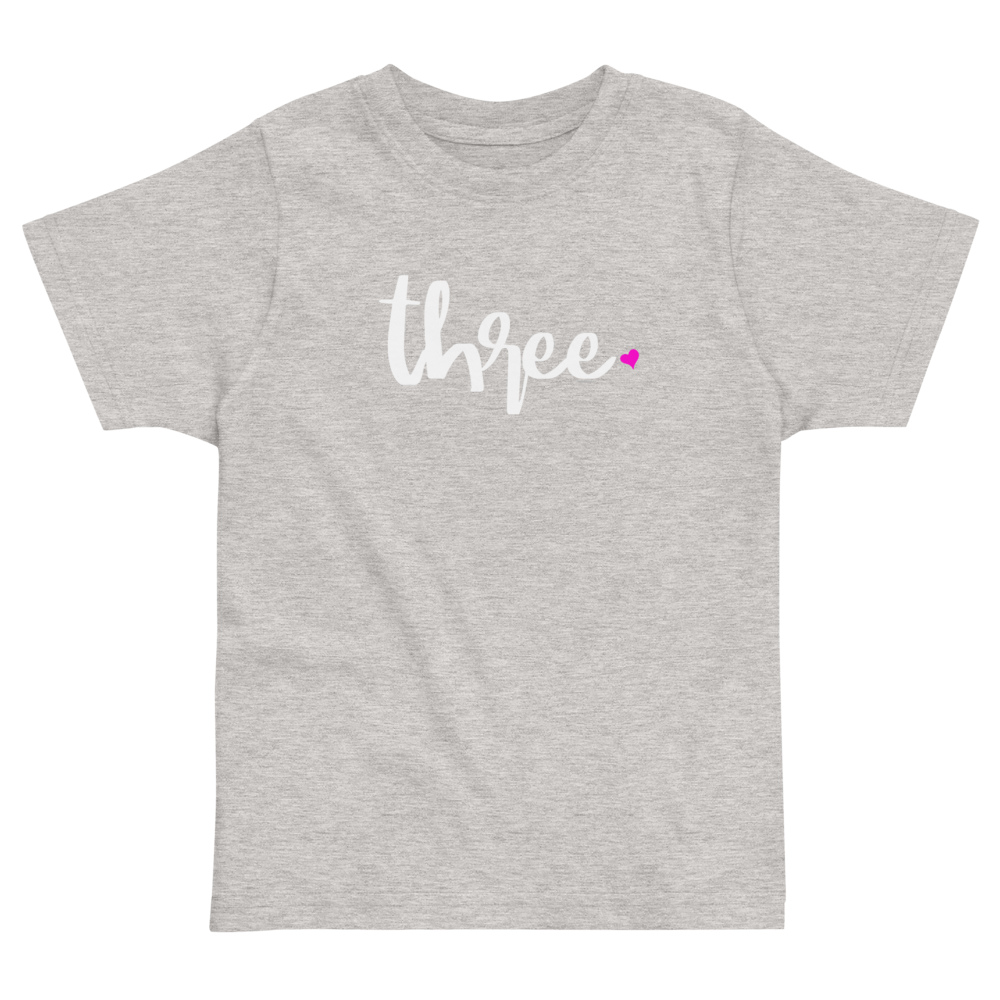 Girls 3rd Birthday Shirt Three - Script