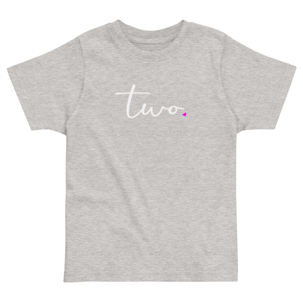 Girls 2nd Birthday Shirt Two - Fine Script