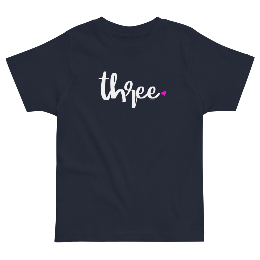 Girls 3rd Birthday Shirt Three - Script