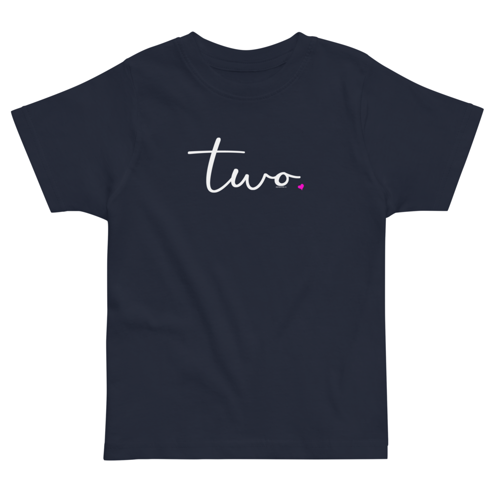 Girls 2nd Birthday Shirt Two - Fine Script