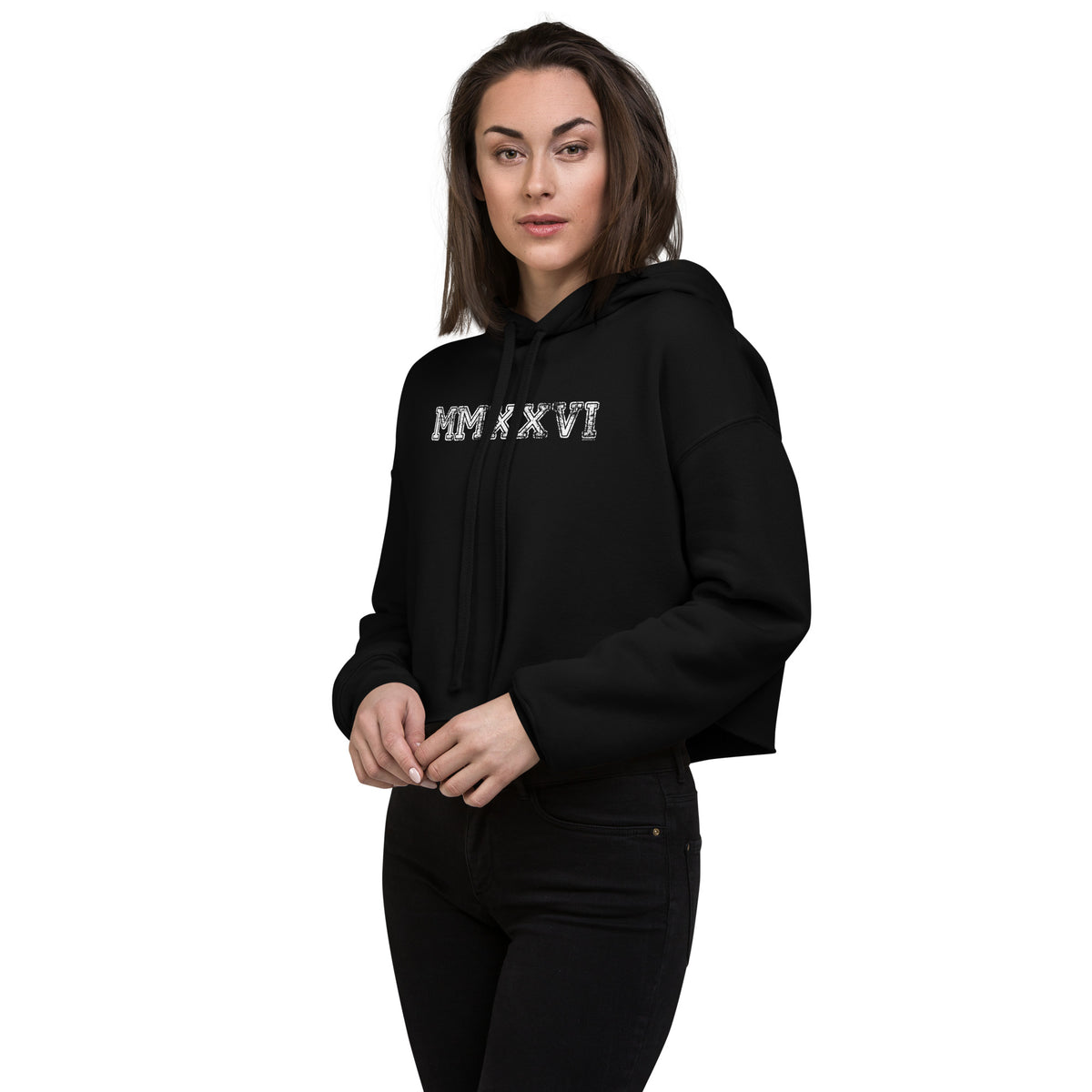 Class of 2026 MMXXVI Crop Hoodie Sweatshirt - Roman