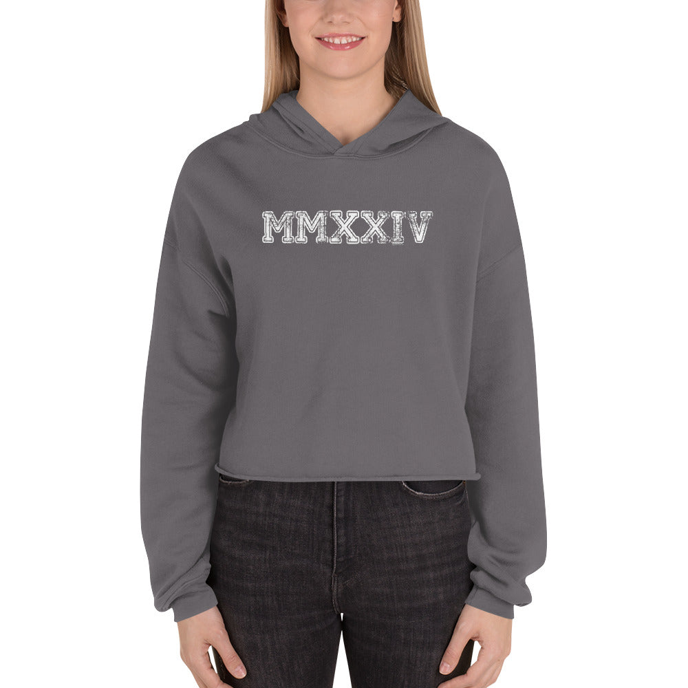 Class of 2024 MMXXIV Crop Hoodie Sweatshirt - Roman