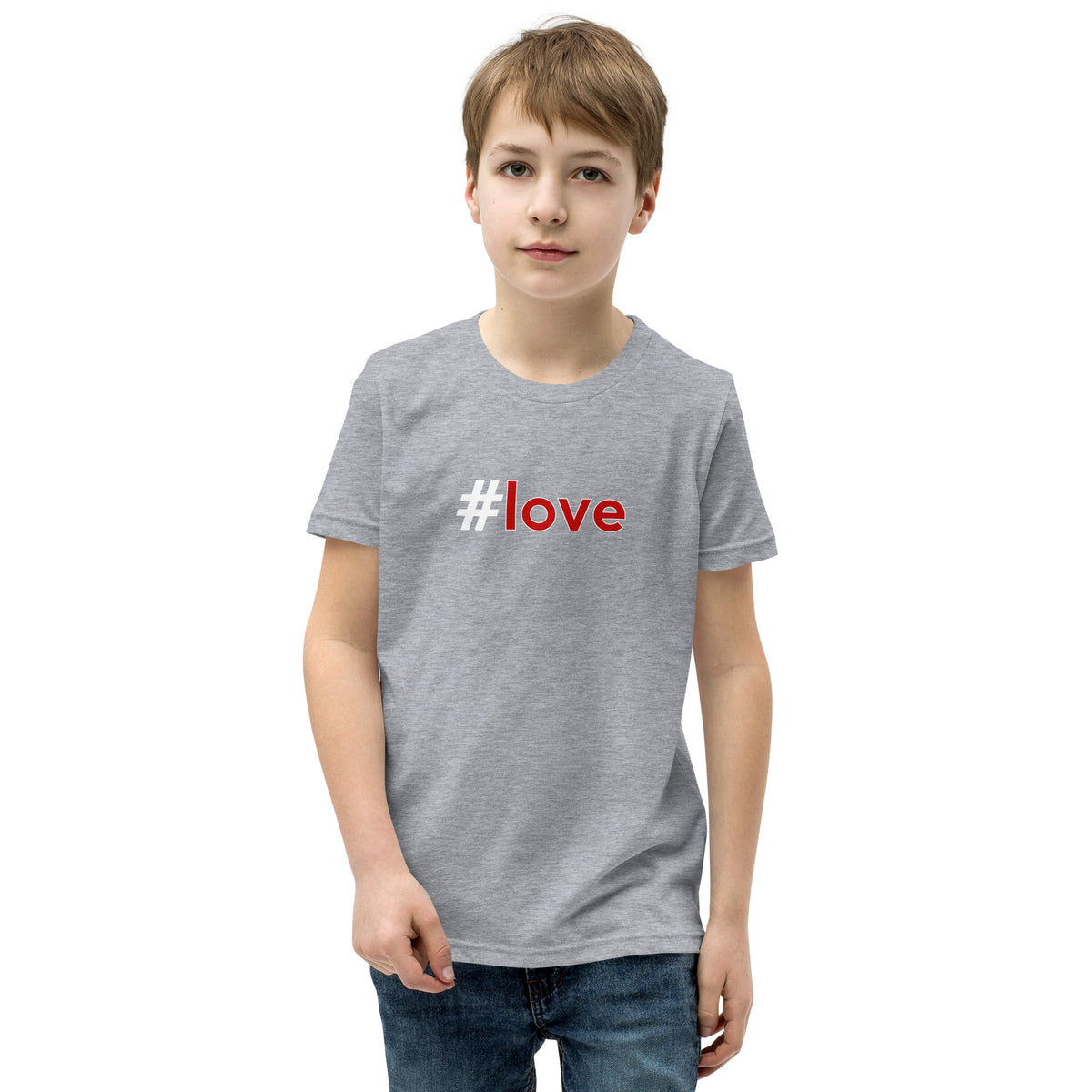 Hashtag Love Red Kids Valentine’s Day T-Shirt