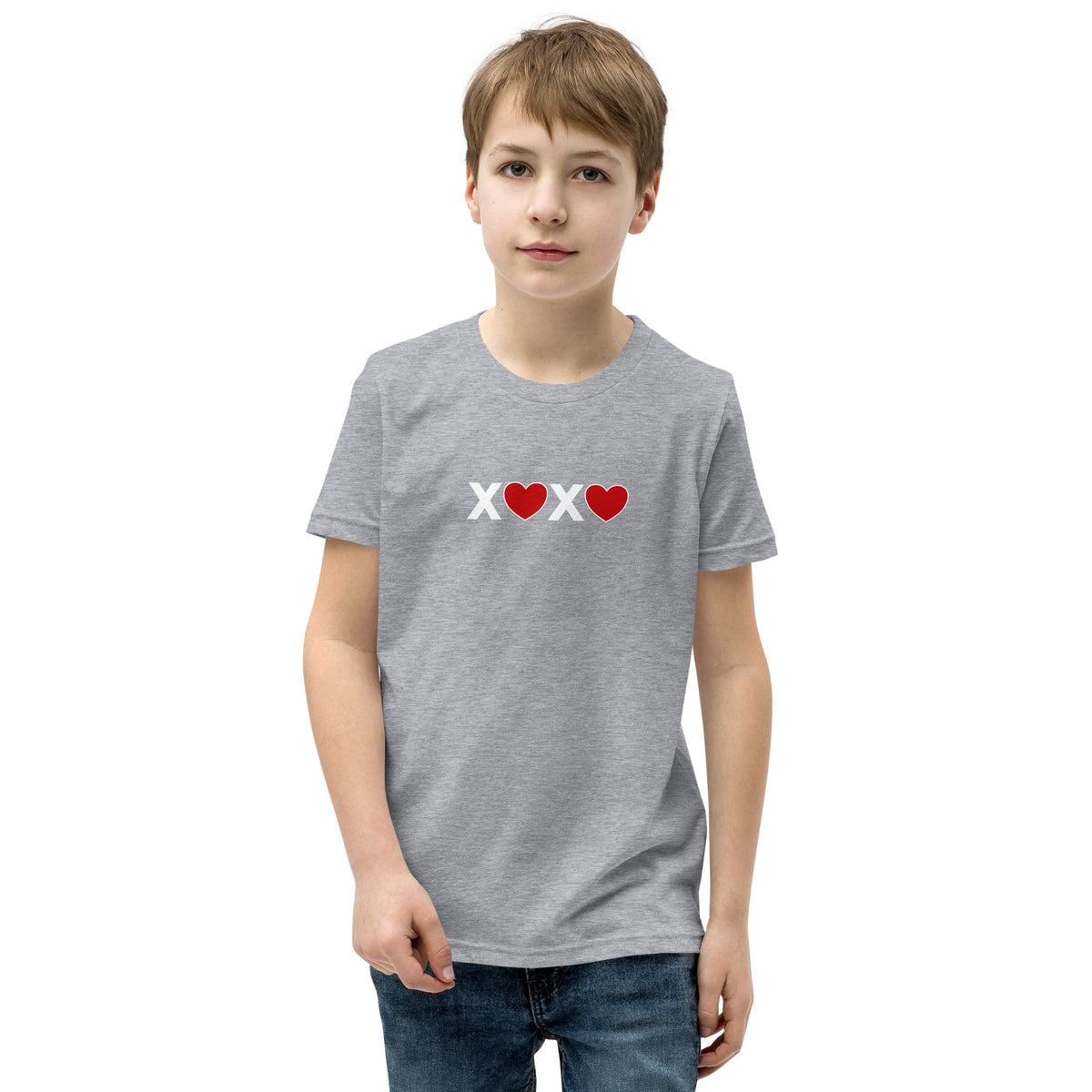 Hugs and Kisses Heart XOXO Kids Valentine’s Day T-Shirt