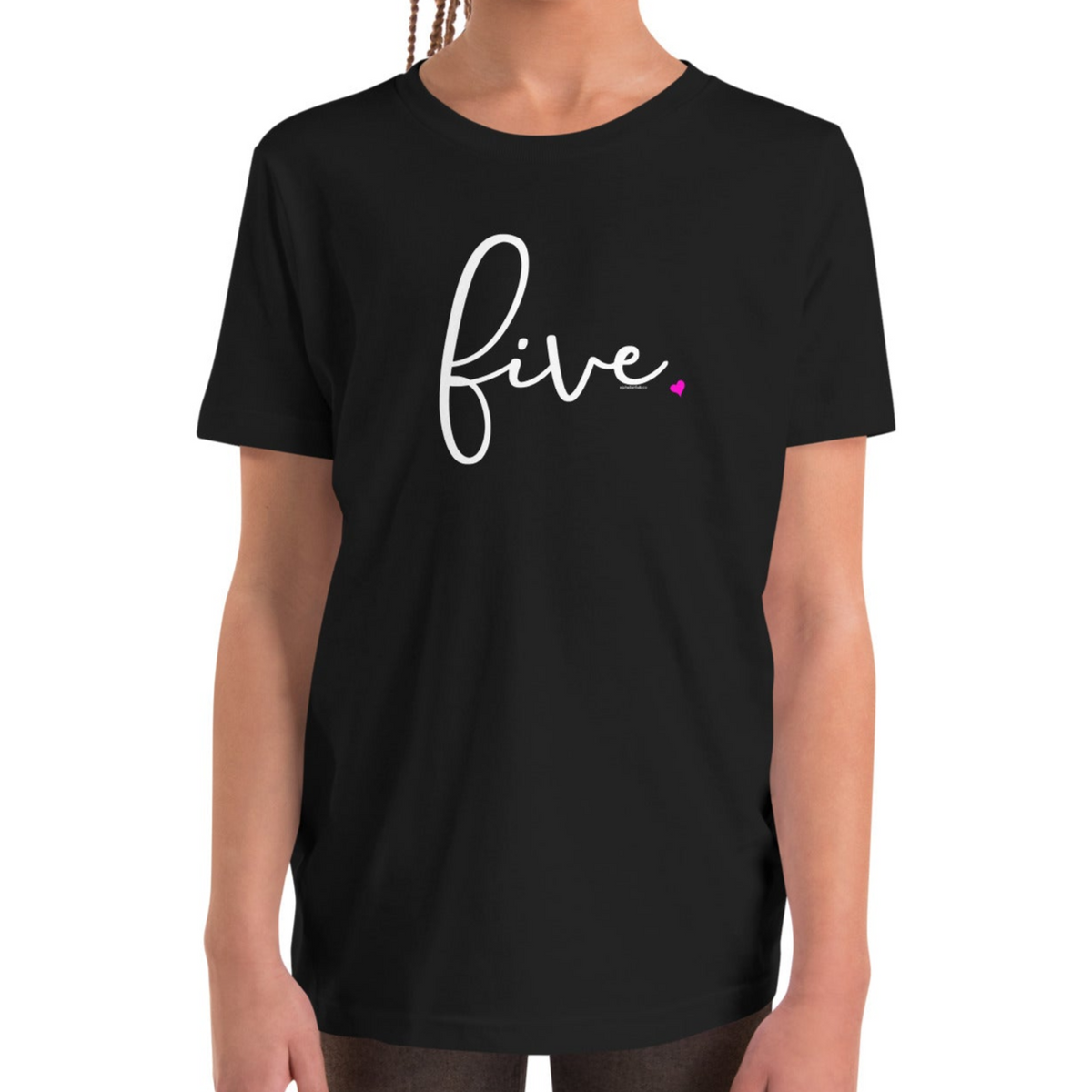 Girls 5th Birthday Shirt Five - Fine Script