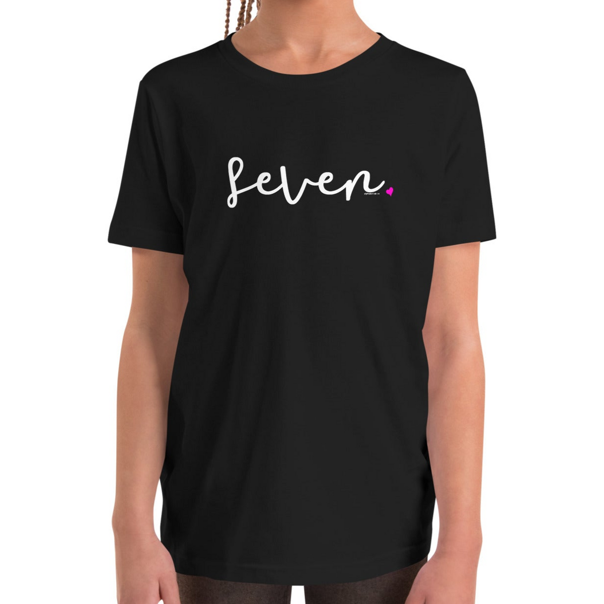 Girls 7th Birthday Shirt Seven - Fine Script