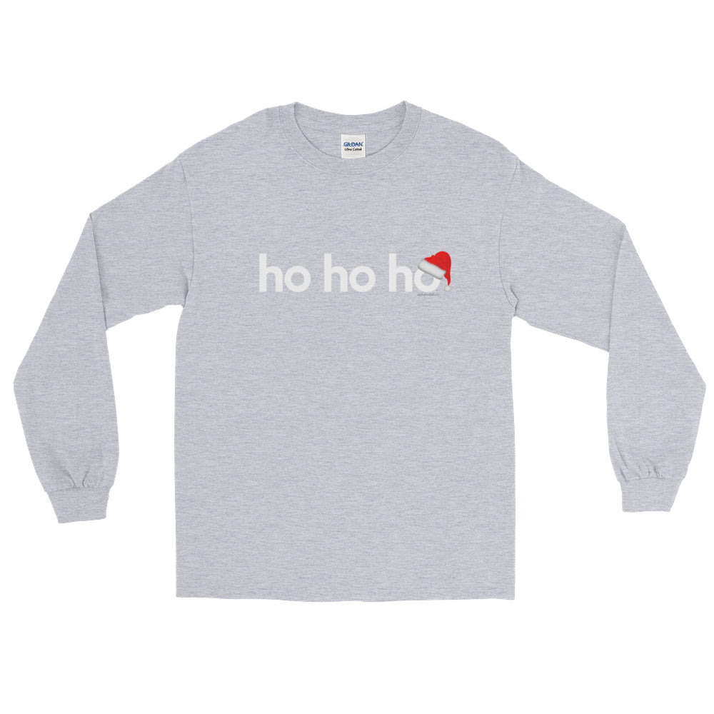 Ho Ho Ho Christmas Long Sleeve T-Shirt White - alphabet lab