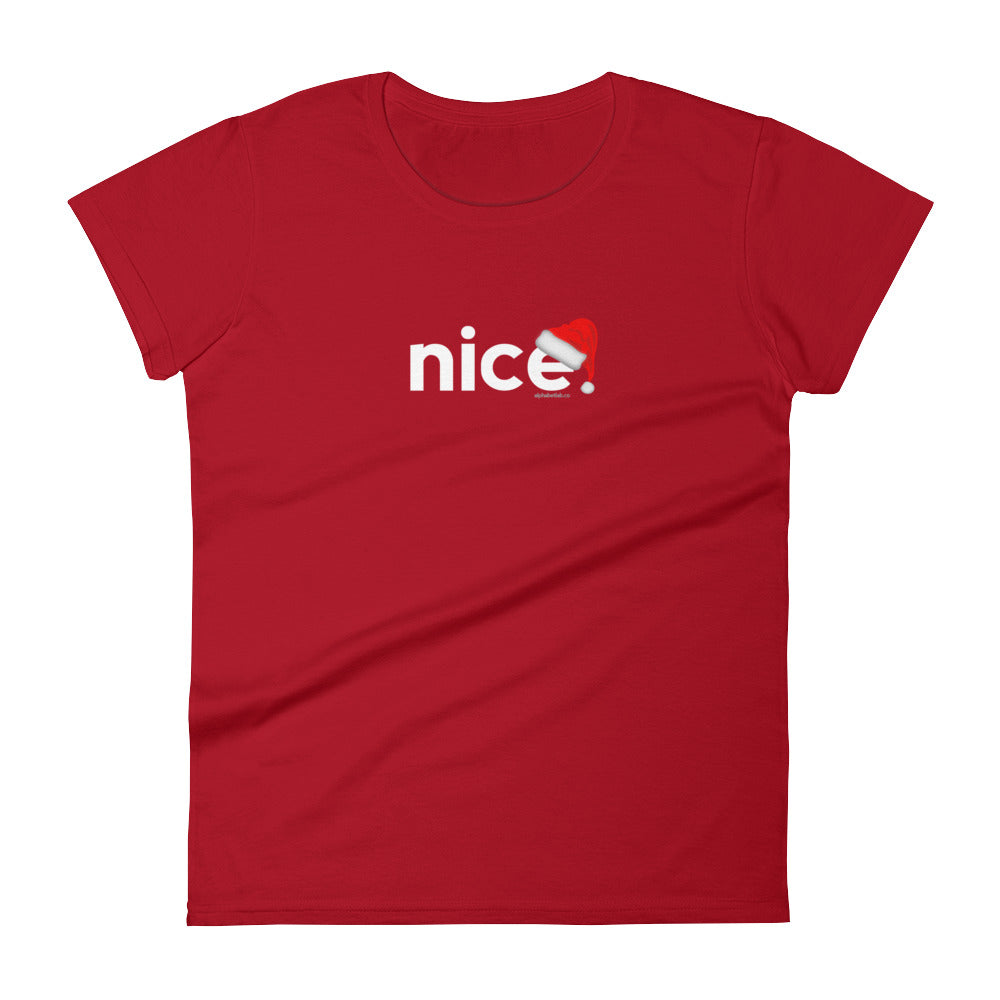 Nice Naughty Christmas T-Shirt for Women White