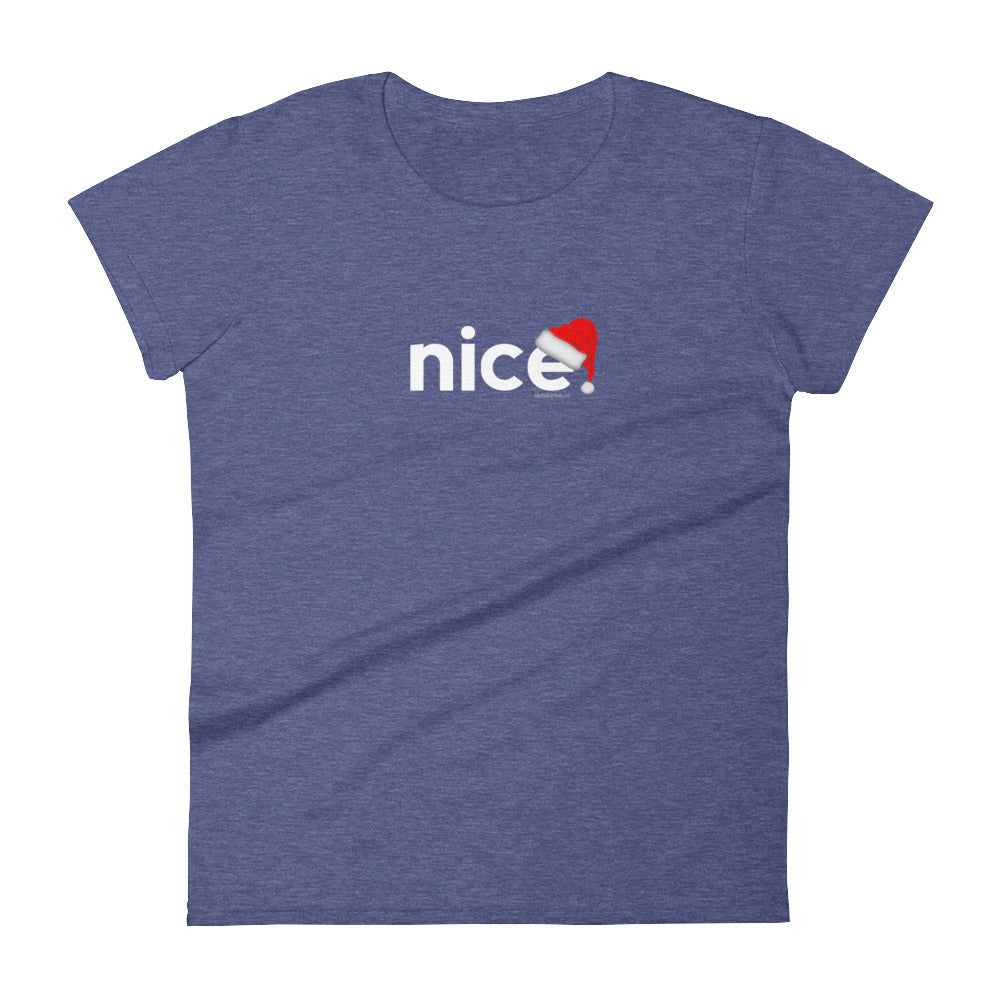 Nice Naughty Christmas T-Shirt for Women White