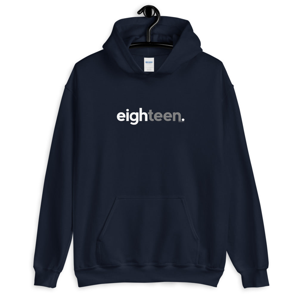 Teens 18th Birthday Hoodie Sweatshirt Eighteen - Original