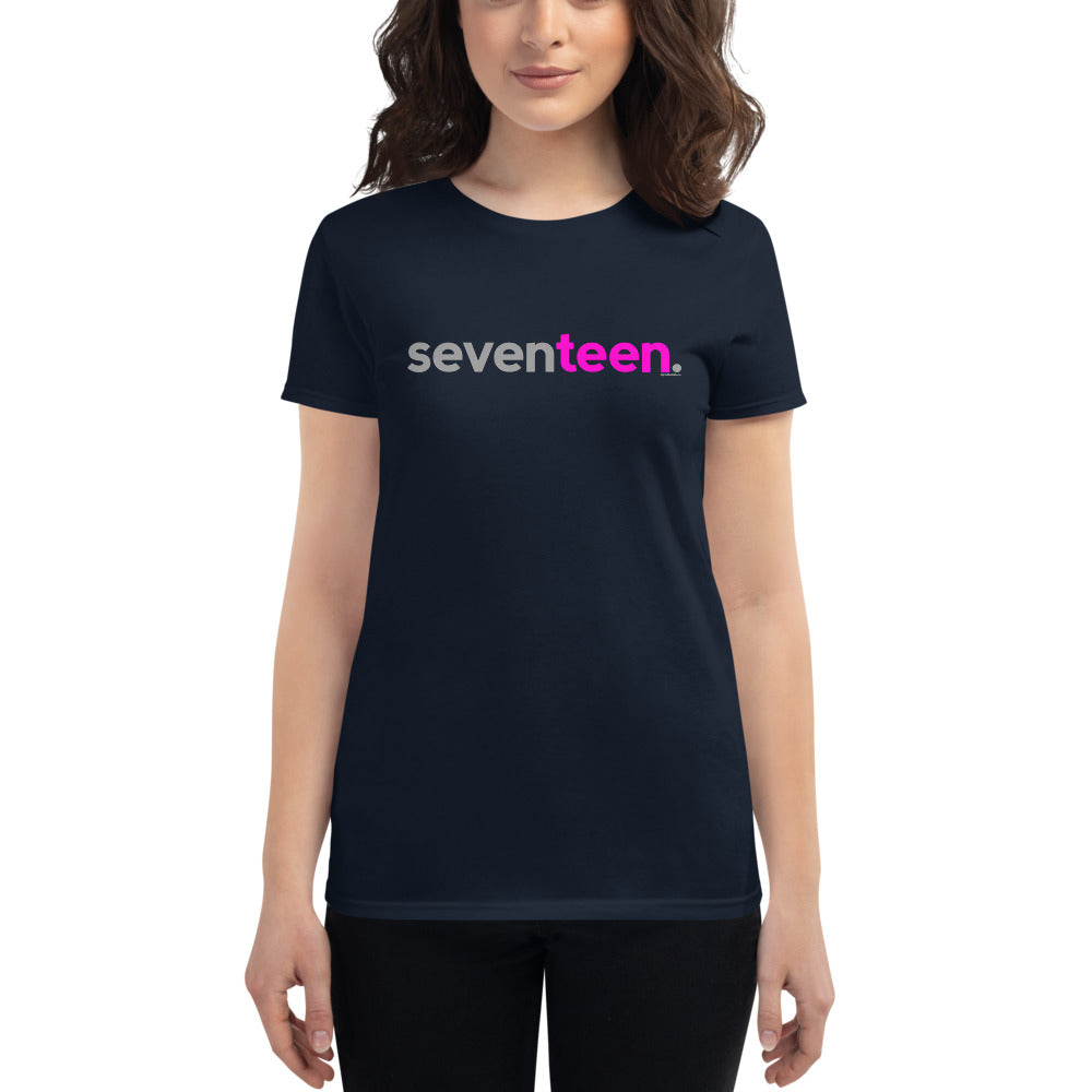 Teen Girls 17th Birthday T-Shirt Seventeen - Original Pink